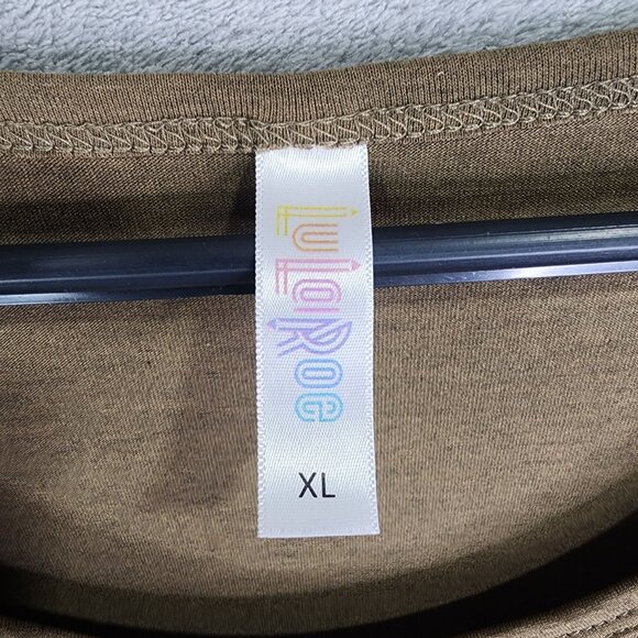 Womens Brown LuLaRoe Top Long Sleeve Round Neck Polyester Stretch Size XL - Picture 3 of 8